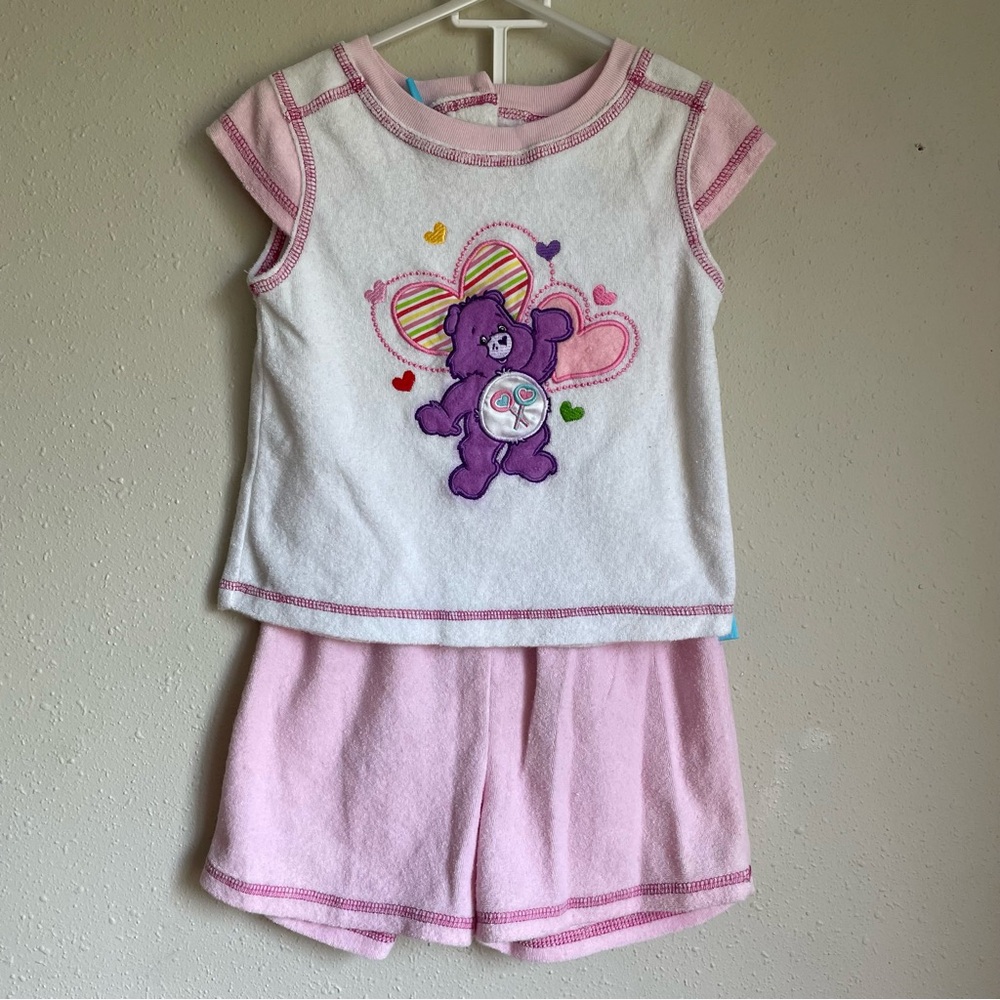 Vintage Care Bears Two Piece Shorts Set